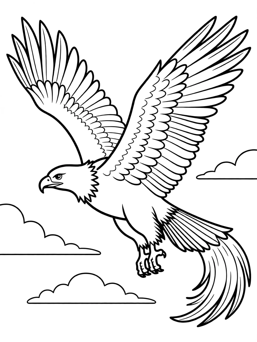 Marahute the golden eagle soaring through the sky.