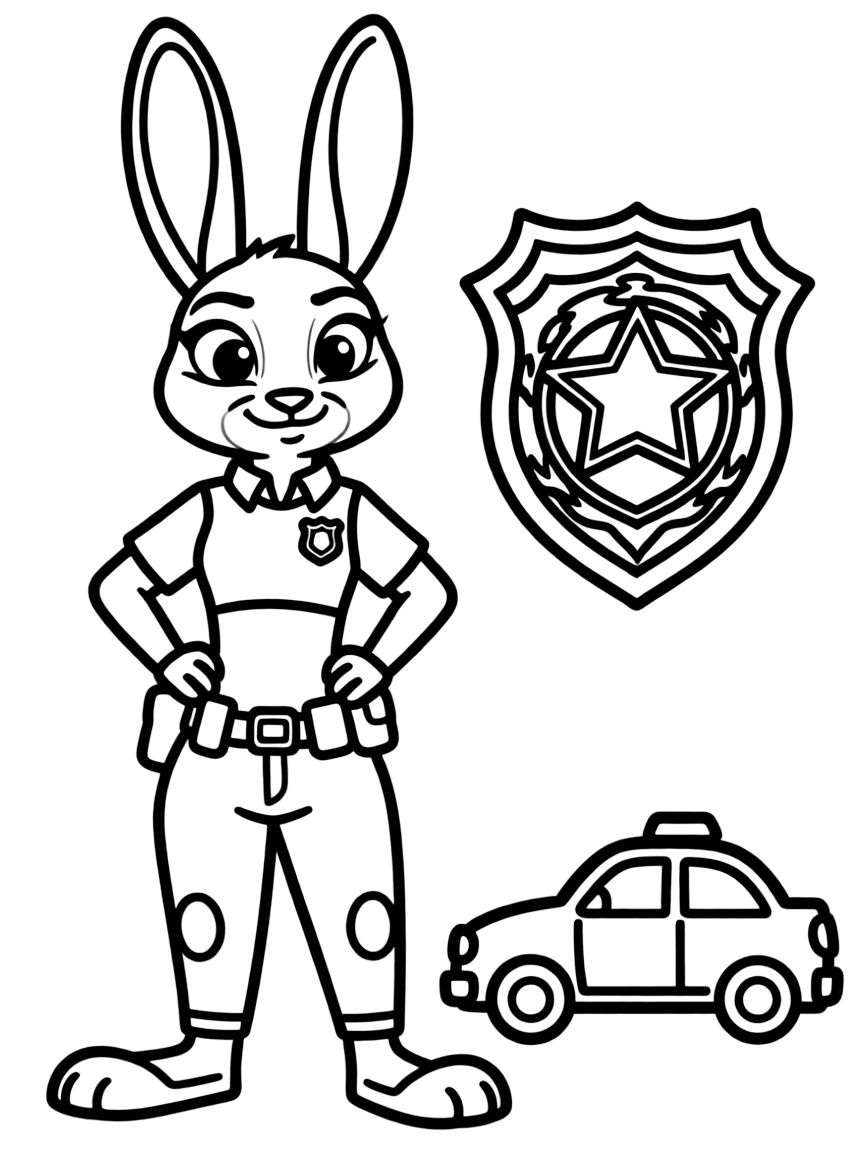 Zootopia, with Judy Hopps as a police officer, looking determined.