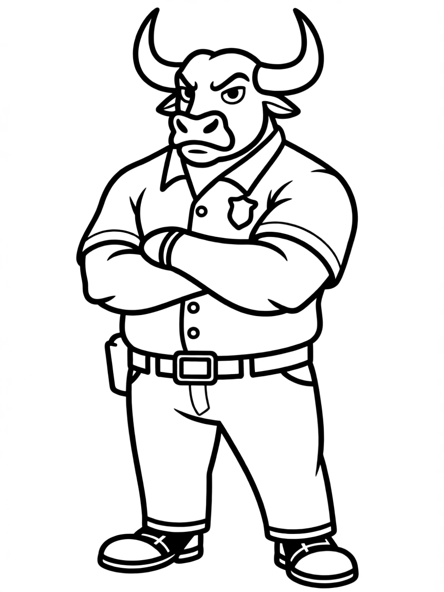 Chief Bogo looking stern and strong, with his police uniform.
