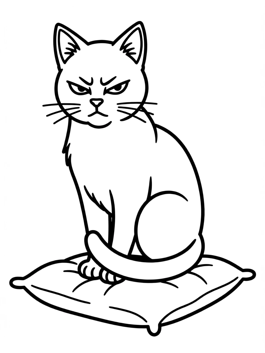 Machiavelli the cat looking grumpy and judging.