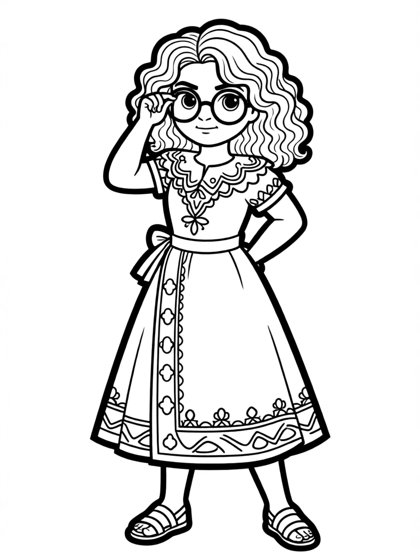 Encanto, with Mirabel Madrigal looking determined and holding her glasses.