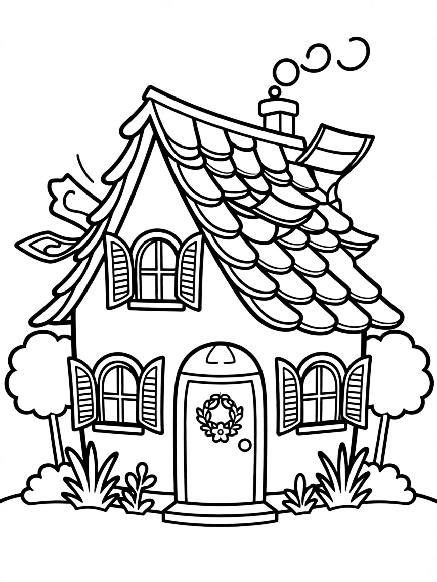 The magical Casita house, with its moving tiles and shutters.