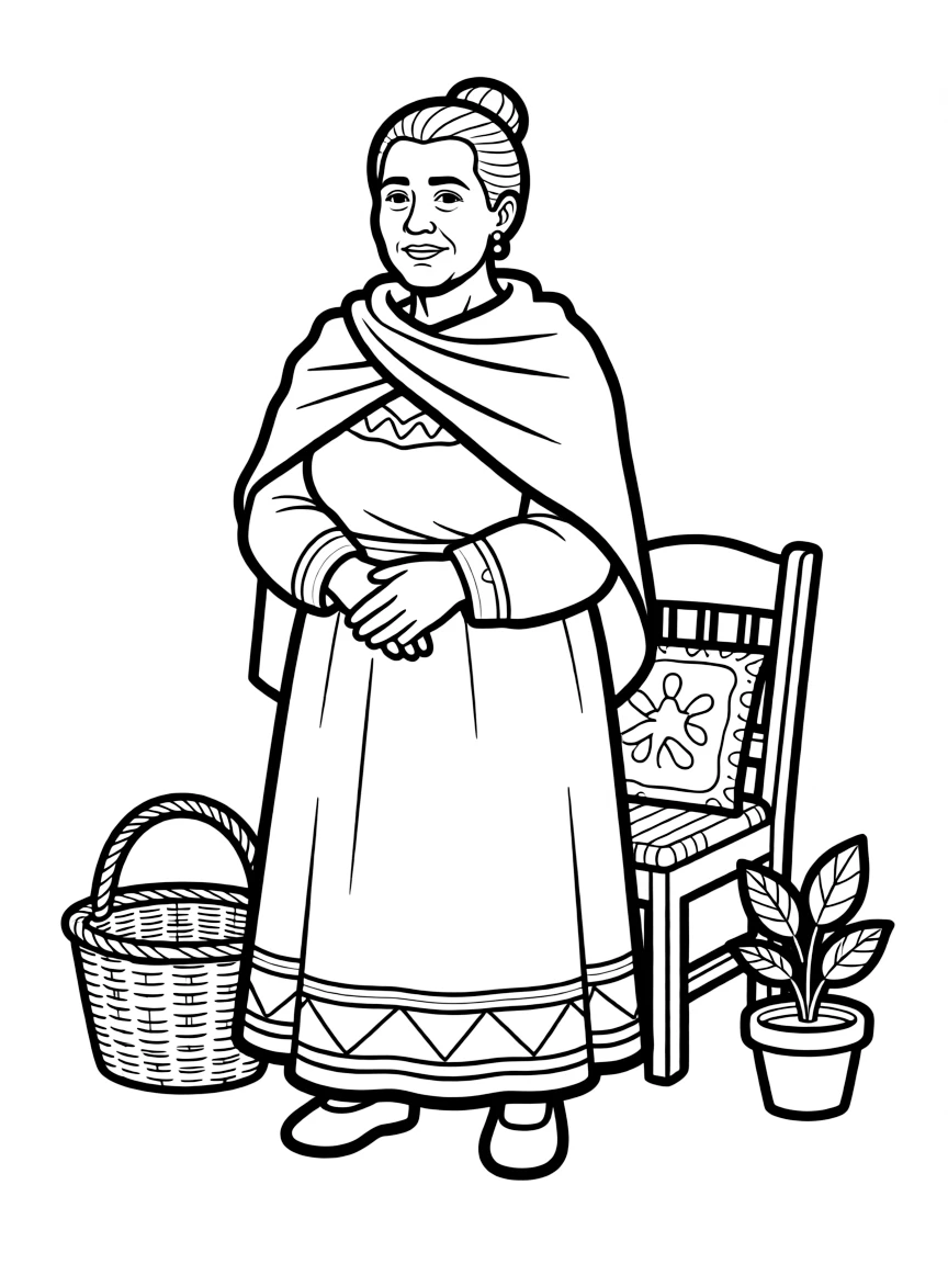 Abuela Alma Madrigal looking strong and traditional.
