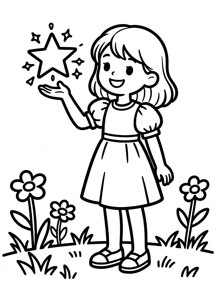 Star the magical star, sparkling and floating.