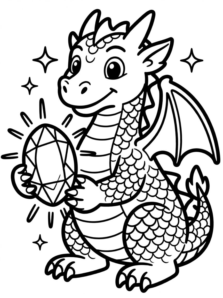 The dragon gem glowing brightly.