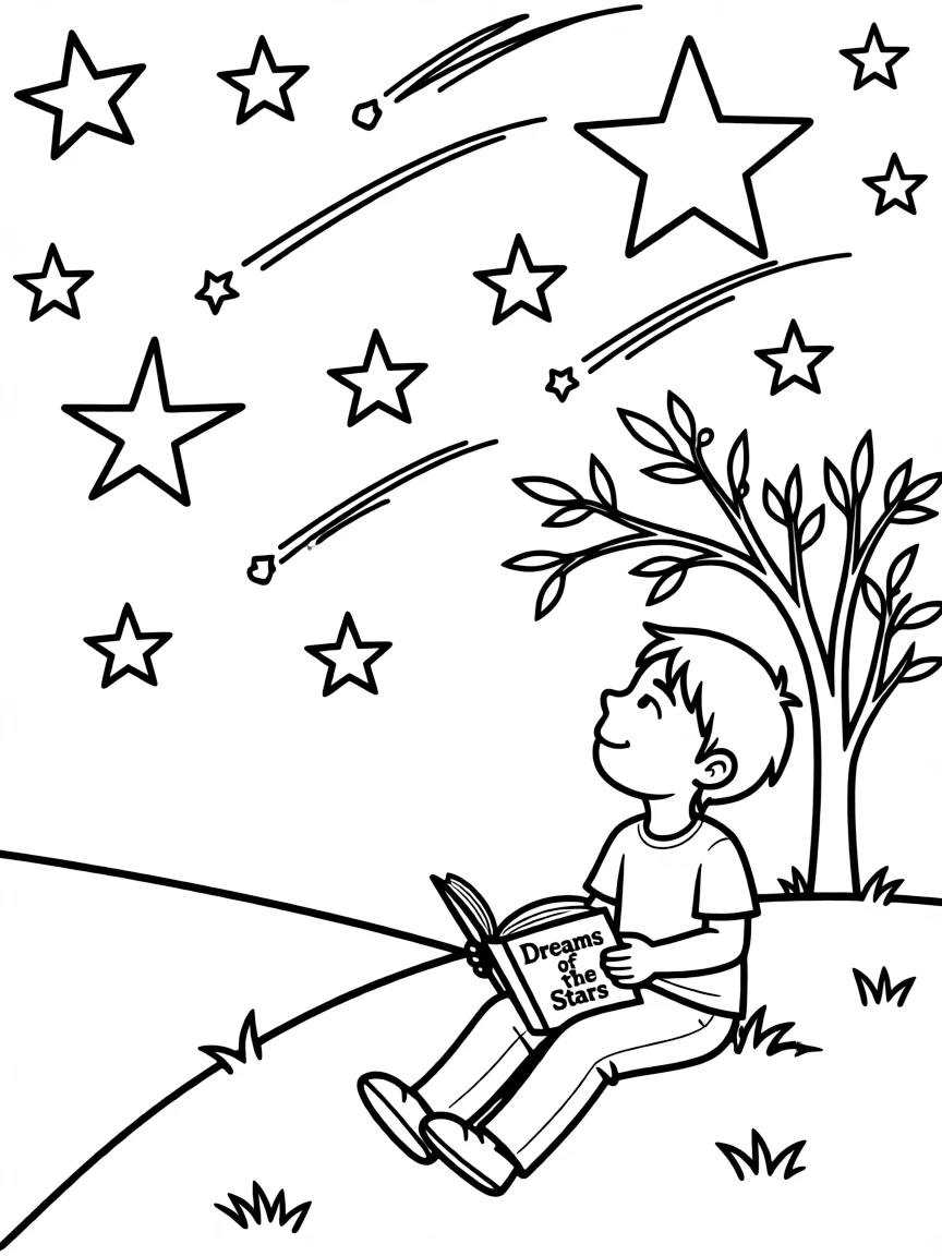 Luca looking at the stars, dreaming of the human world.