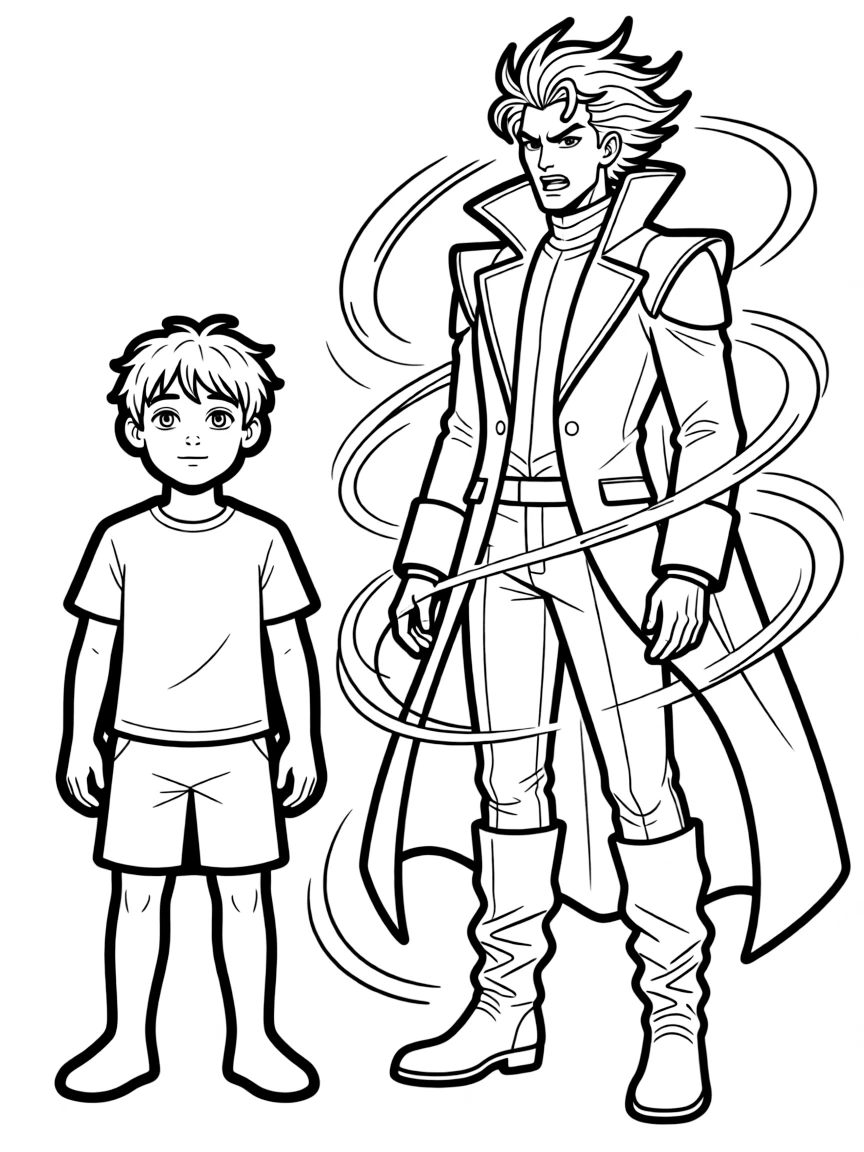 Camilo shapeshifting into a tall, dramatic figure.