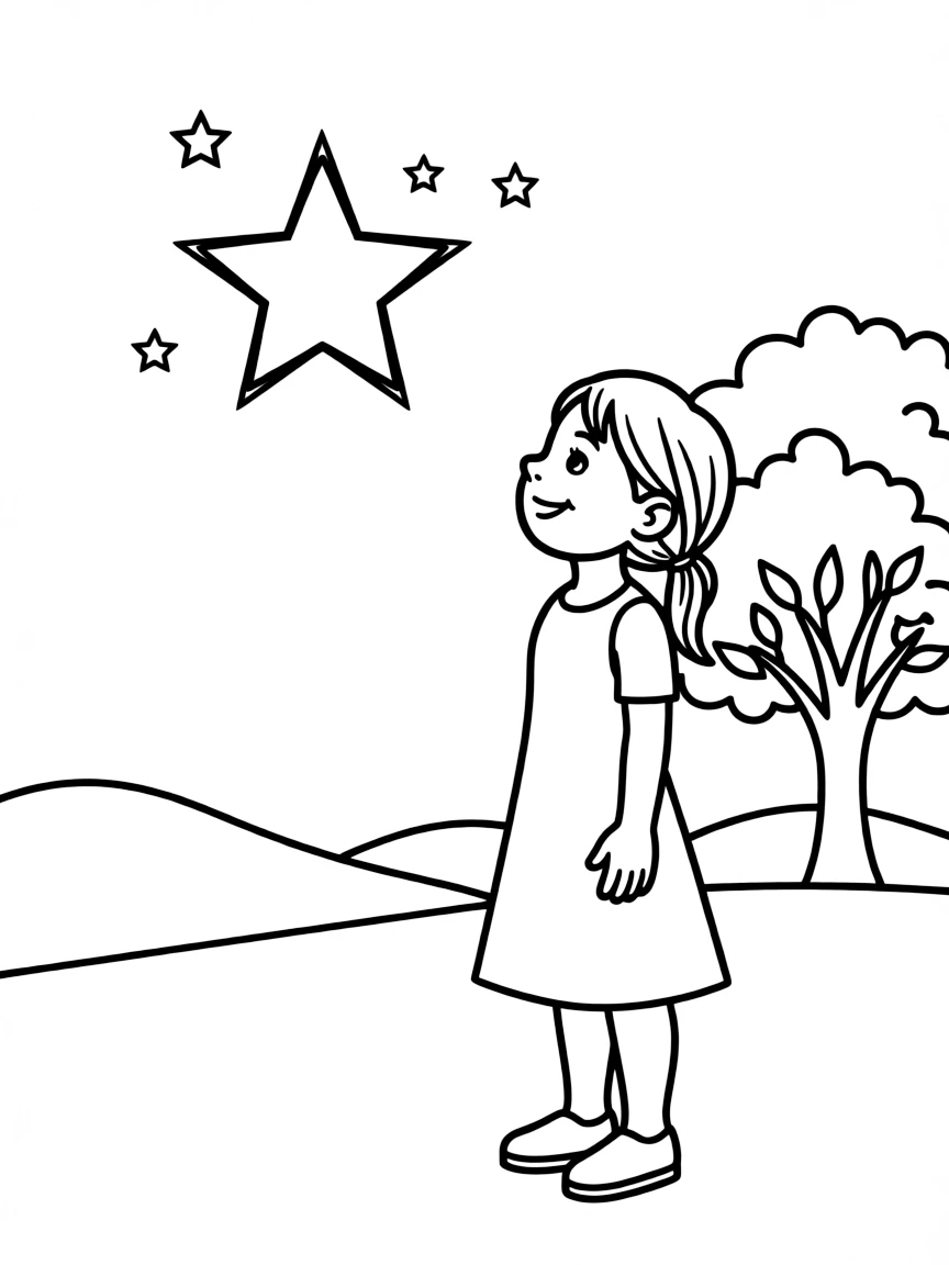 Asha looking up at Star, with a hopeful expression.