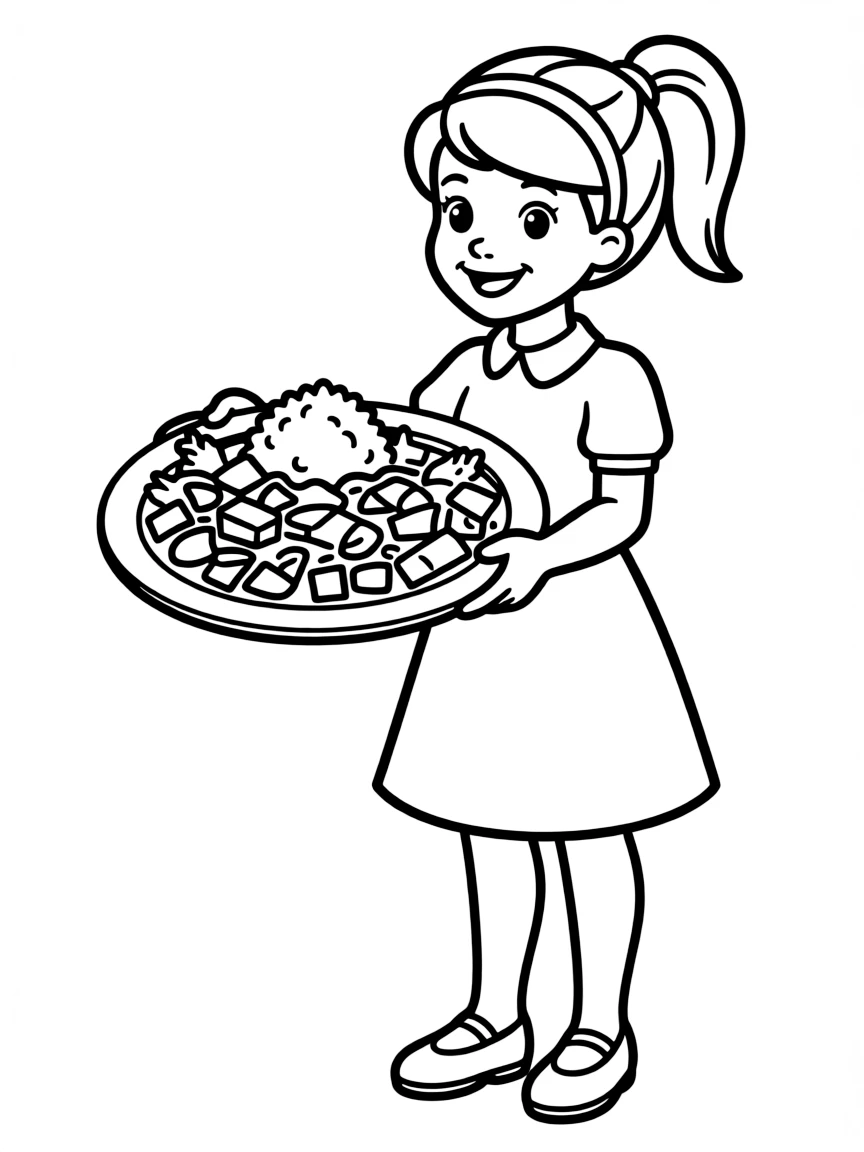 Tiana holding a delicious plate of gumbo.