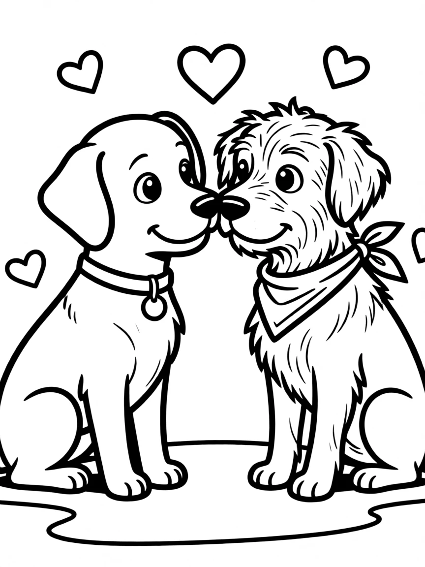 Lady and the Tramp looking lovingly at each other.