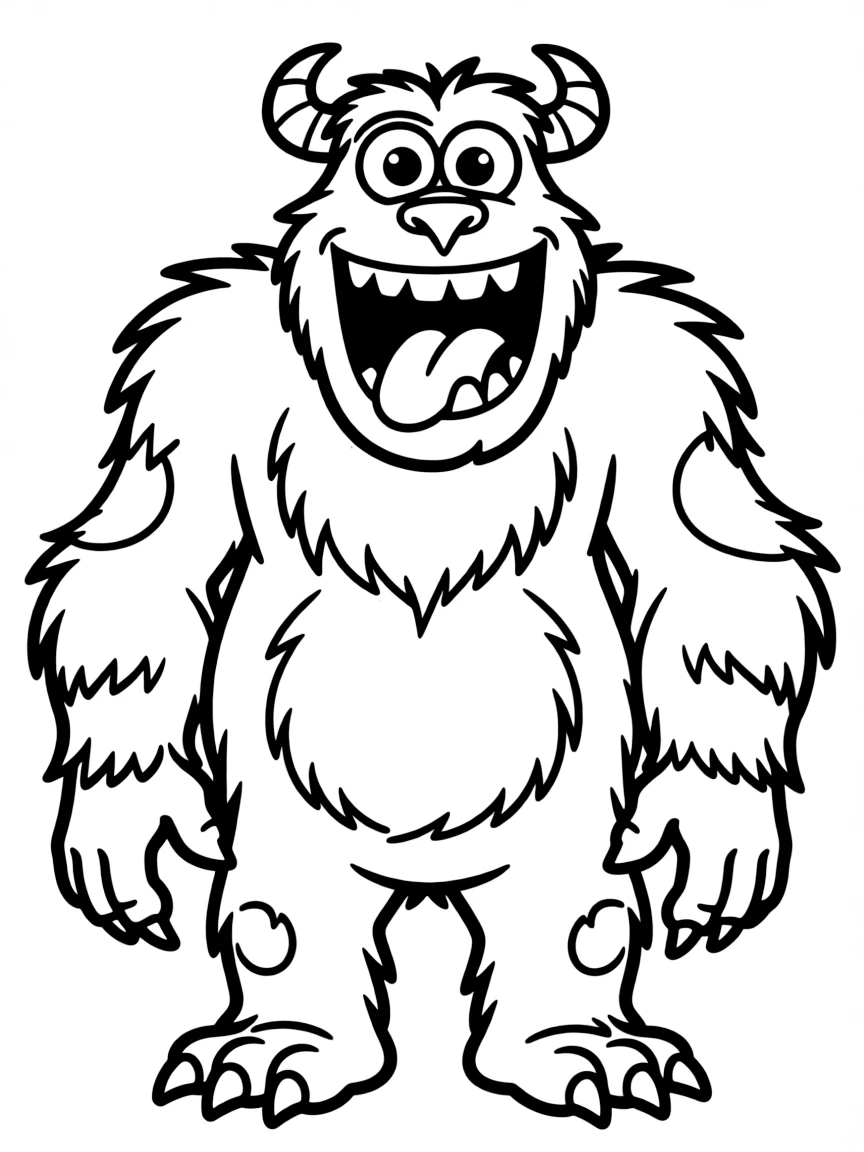 Sulley giving a big, friendly roar.
