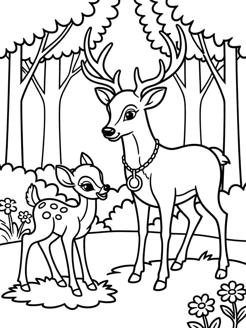 Bambi meeting his father, the Great Prince of the Forest.