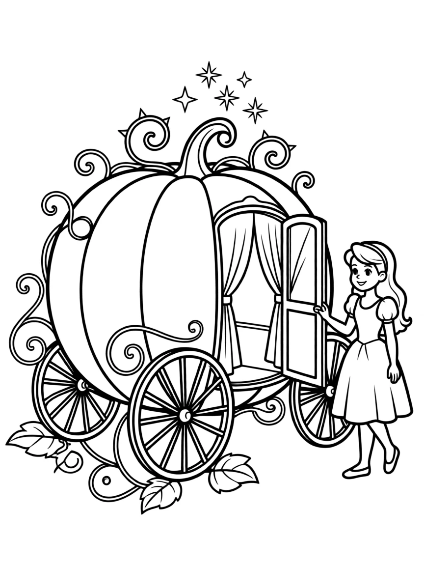 Cinderella's carriage, with the pumpkin transforming.