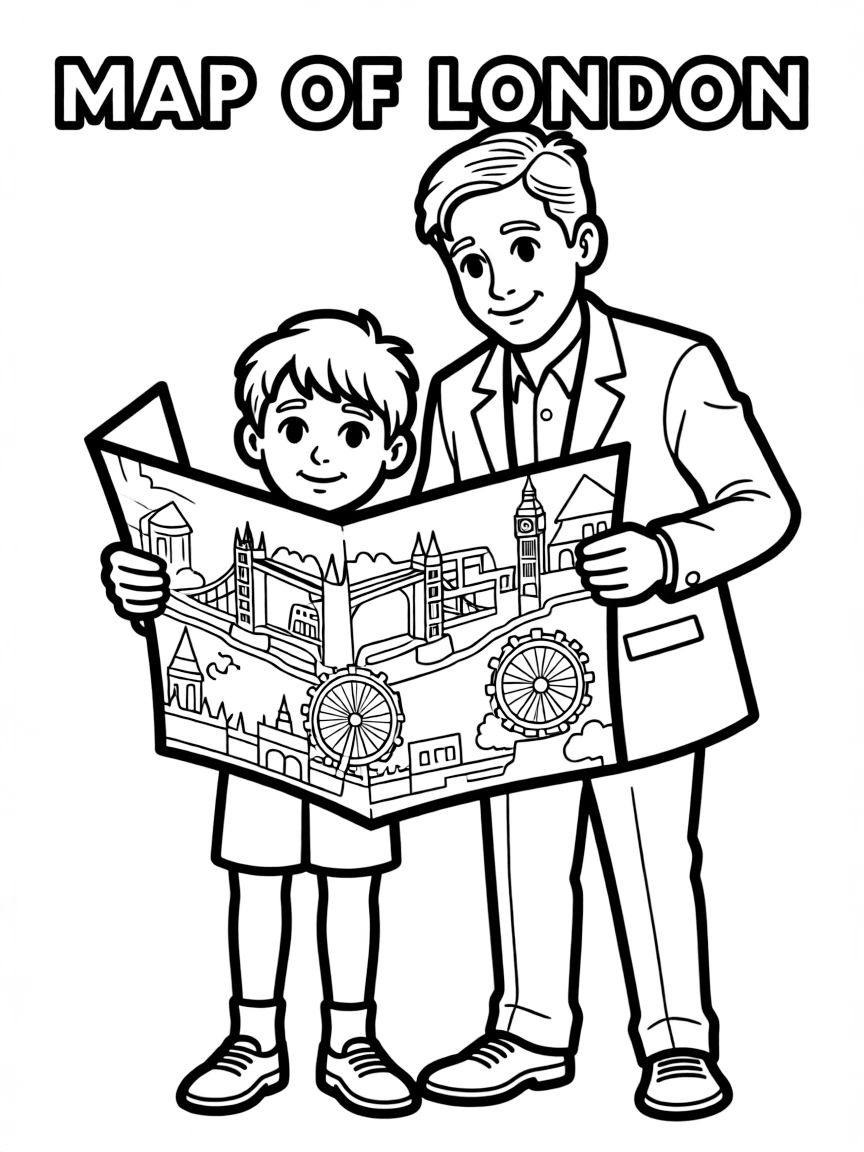 Basil and Dr. Dawson looking at a map of London.