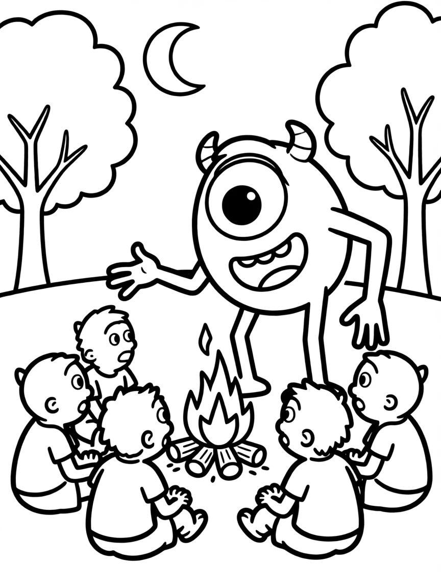 Mike Wazowski telling a scary story.