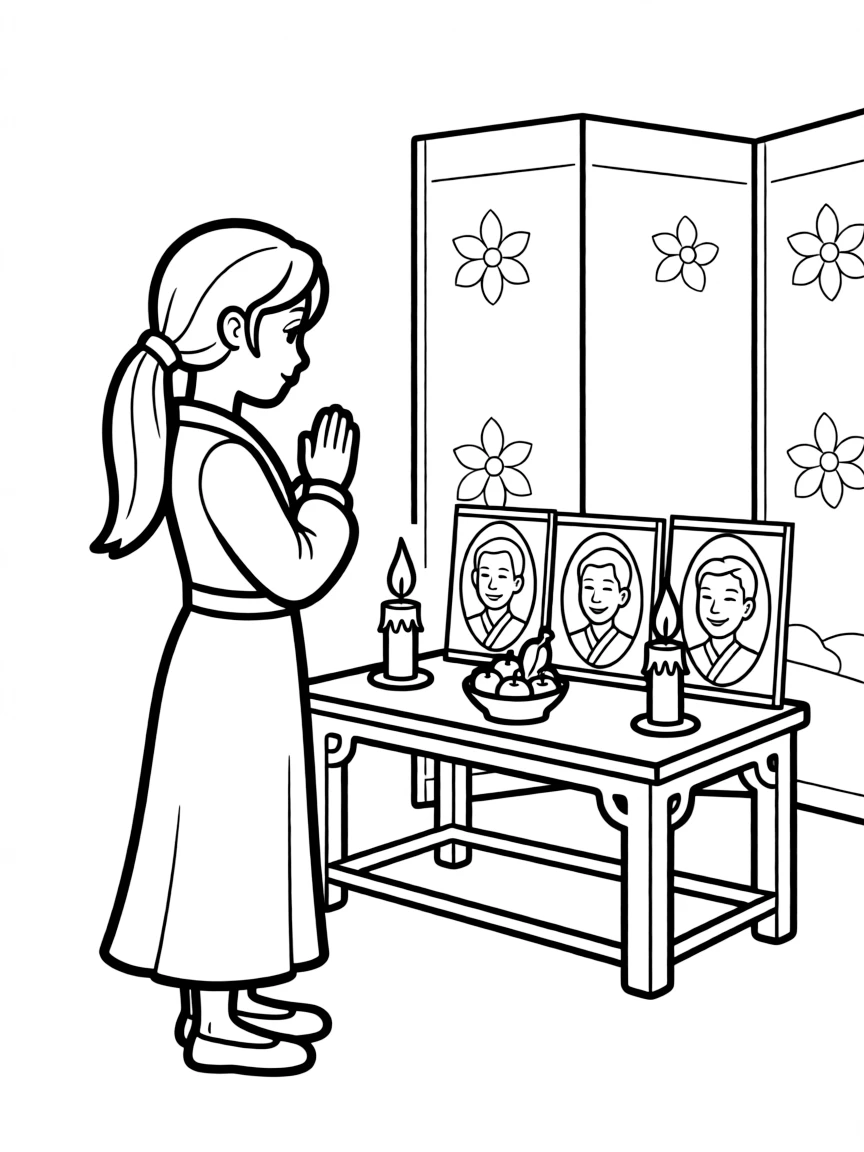Mulan honoring her ancestors.
