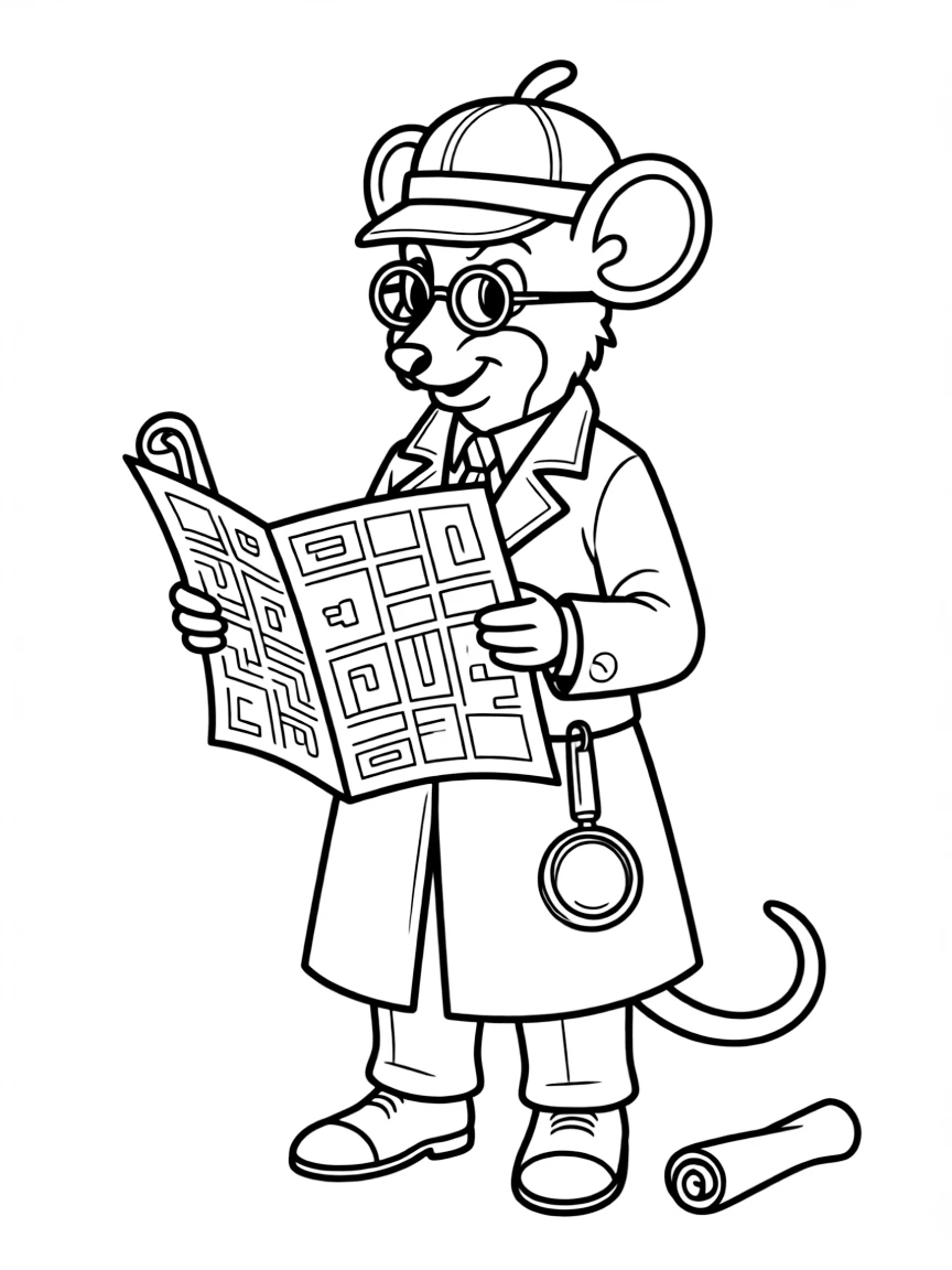 Basil of Baker Street looking at a map.