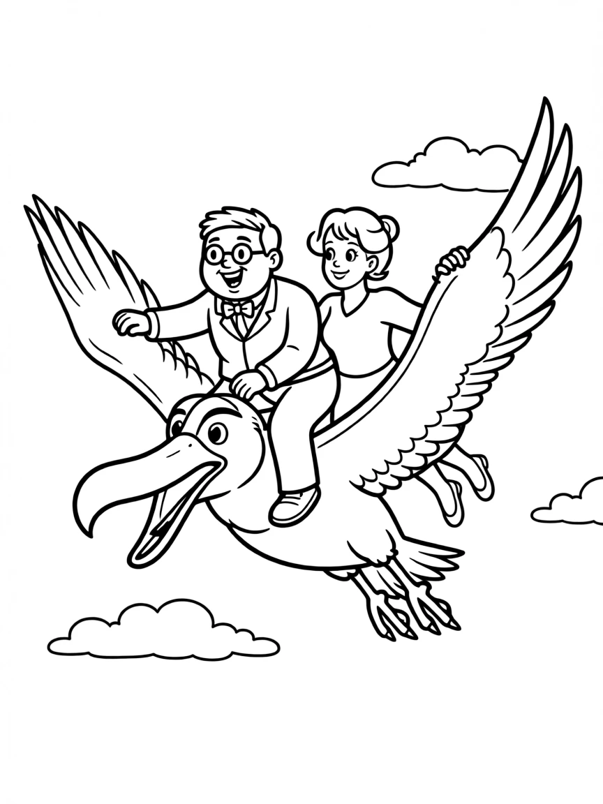 Bernard and Miss Bianca flying with Orville.