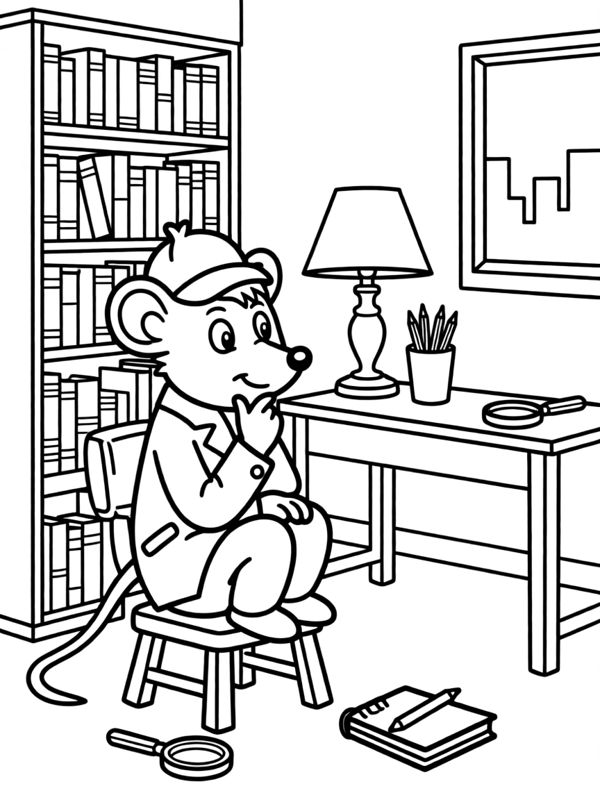 Basil of Baker Street thinking deeply.