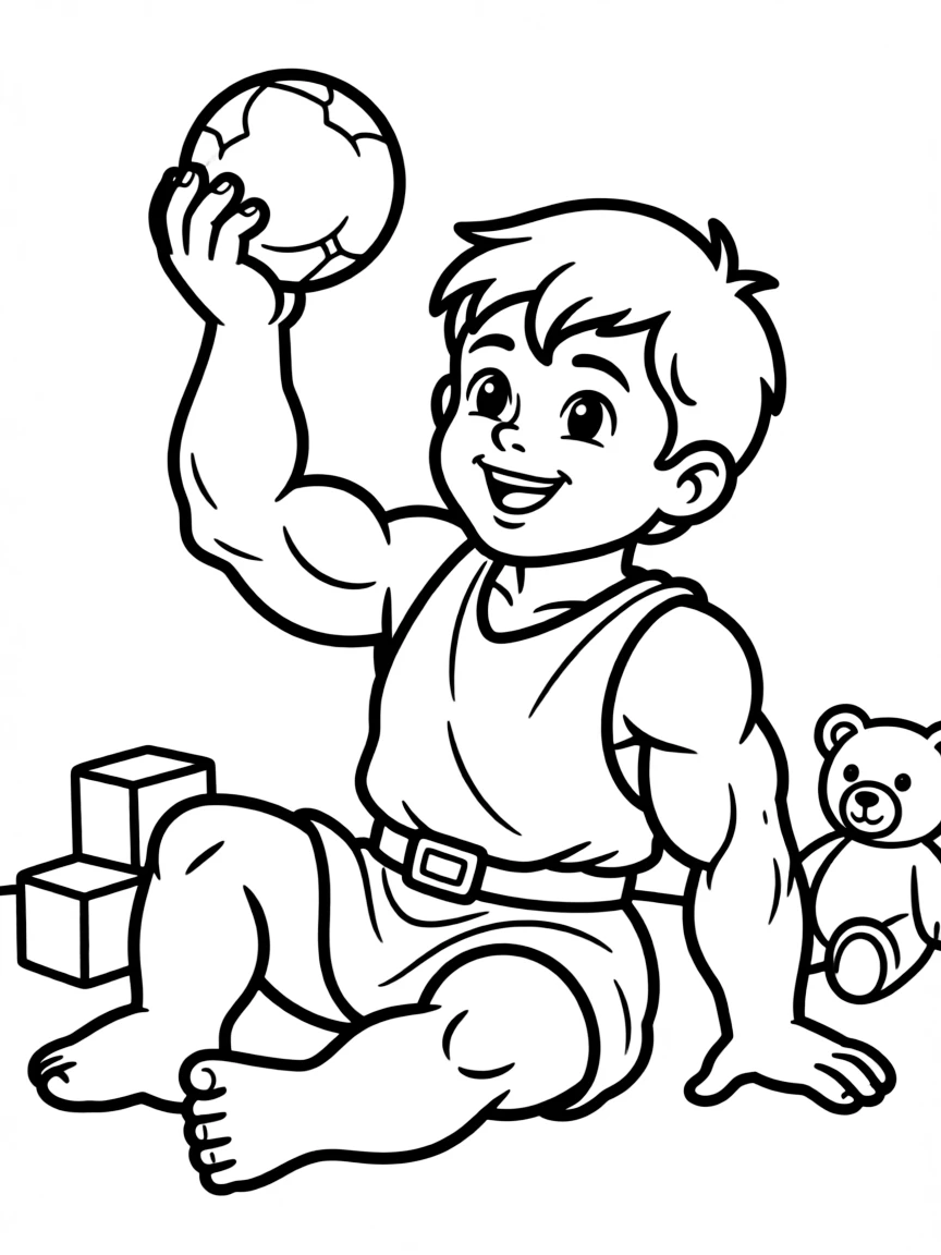 Hercules as a baby, showing his strength.