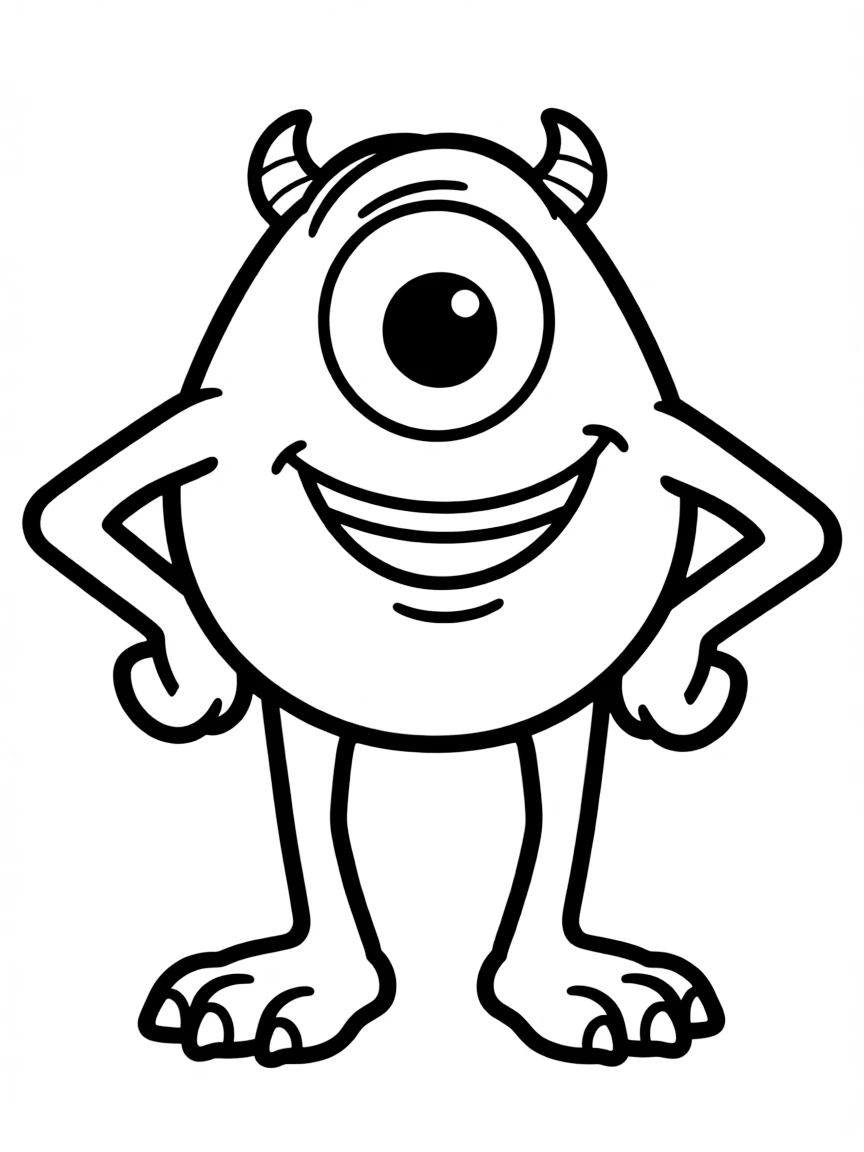 Mike Wazowski looking proud, with his one eye.