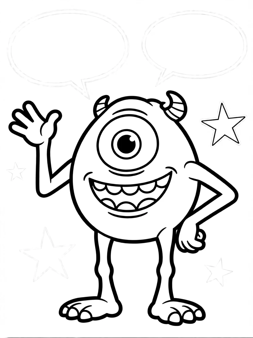 Mike Wazowski telling a funny story.