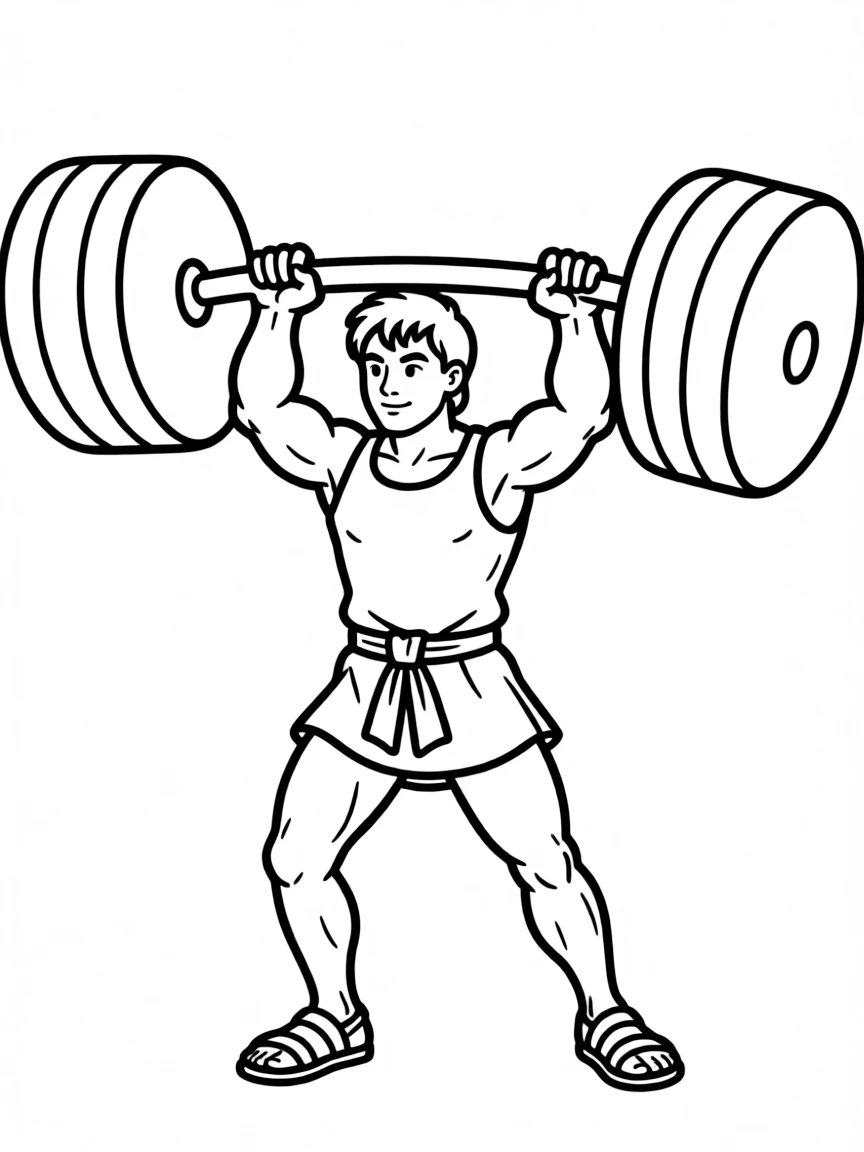 Hercules lifting a huge weight, looking powerful.