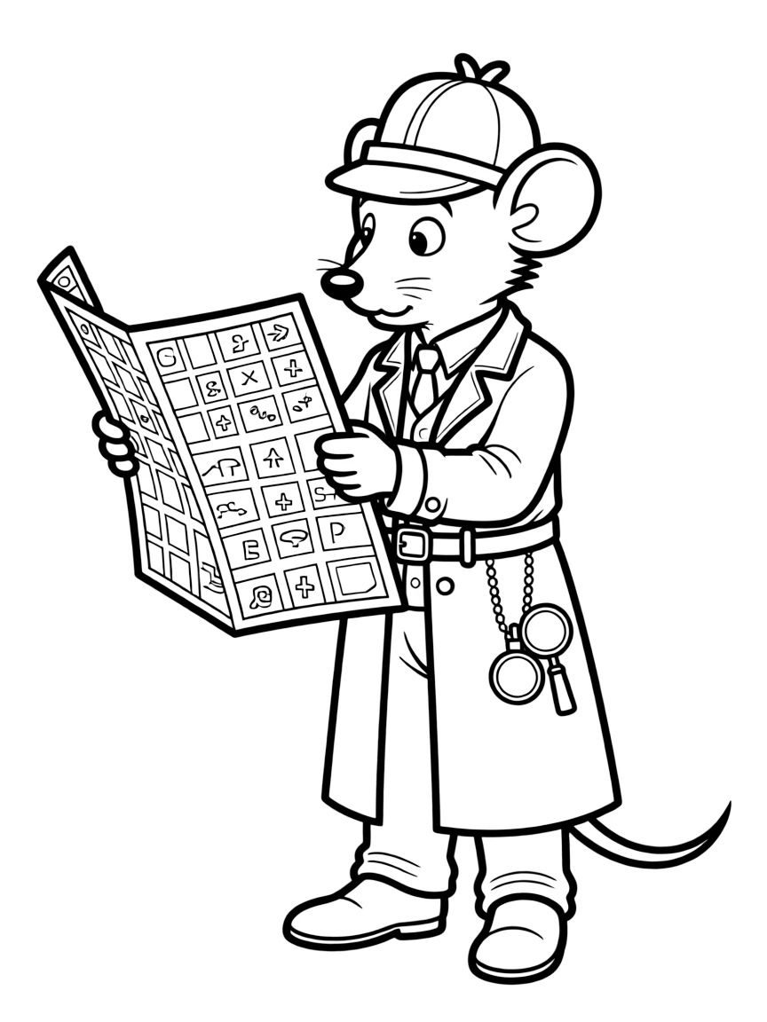 Basil of Baker Street looking at a complex map.
