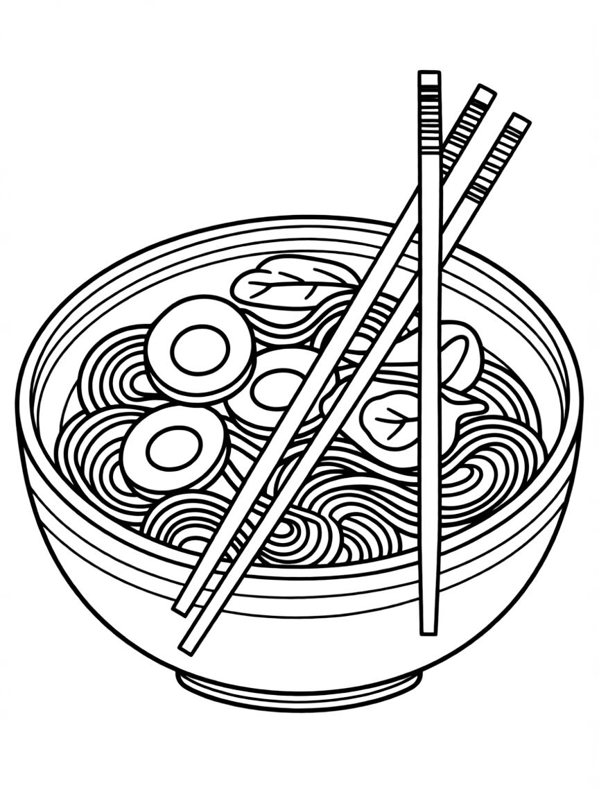 A wobbly bowl of ramen with chopsticks sticking out.