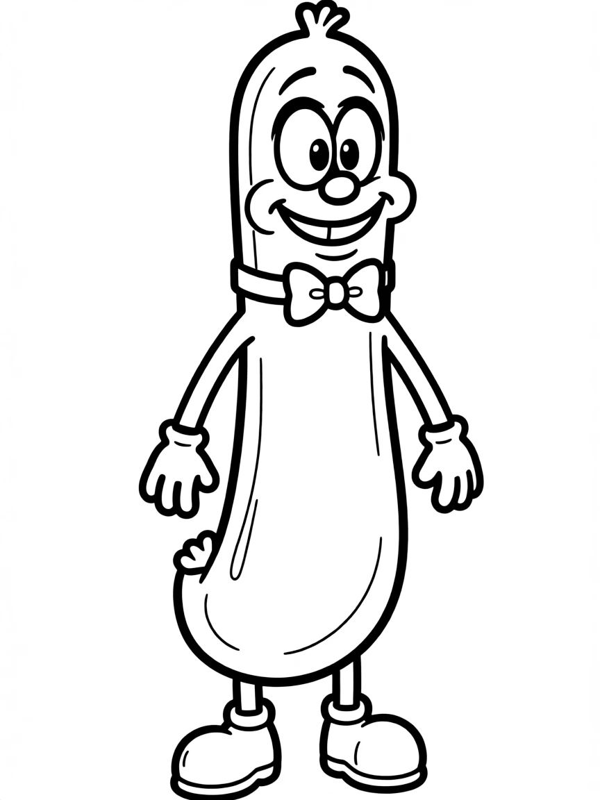 A silly sausage with a big grin.