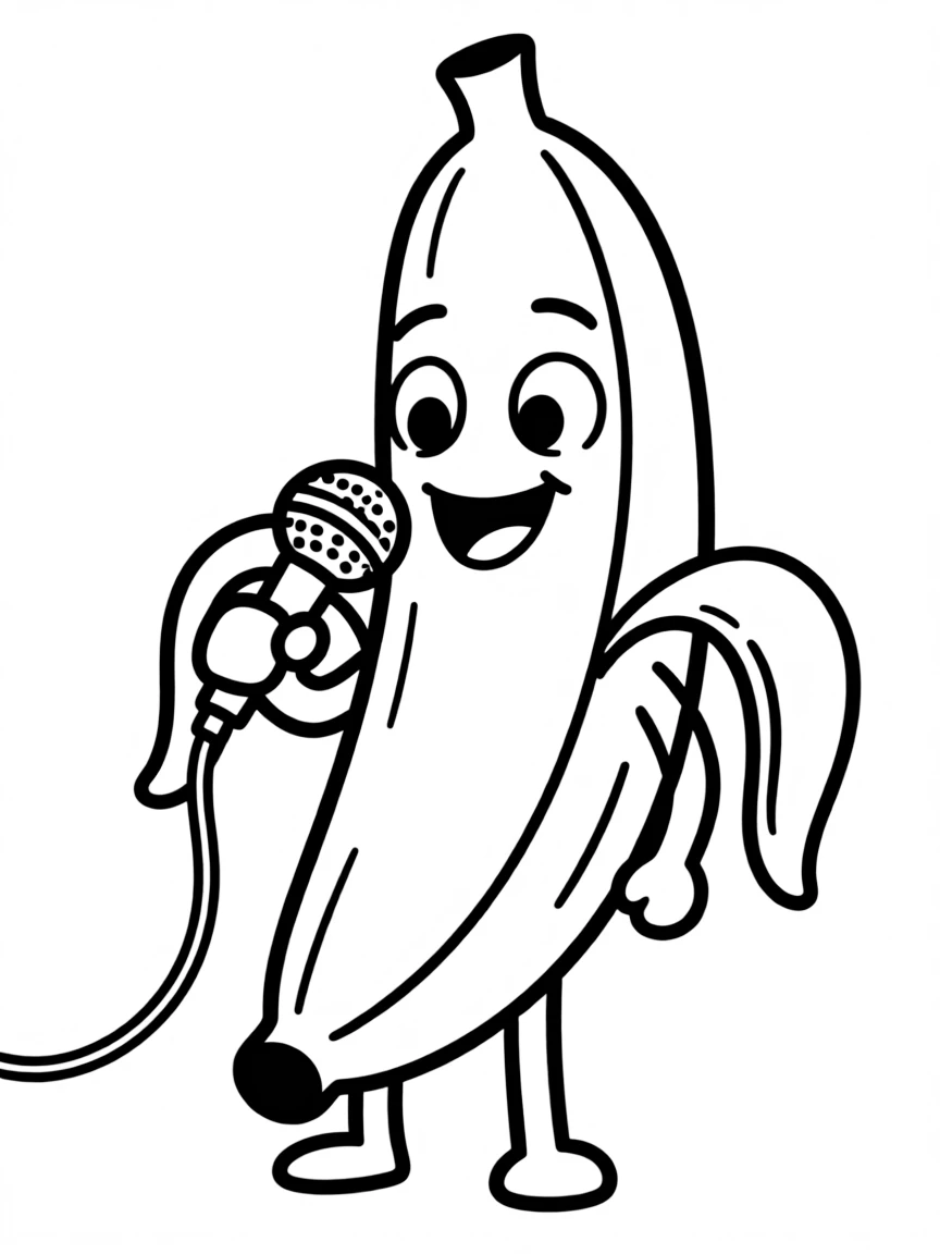 A singing banana with a little microphone.