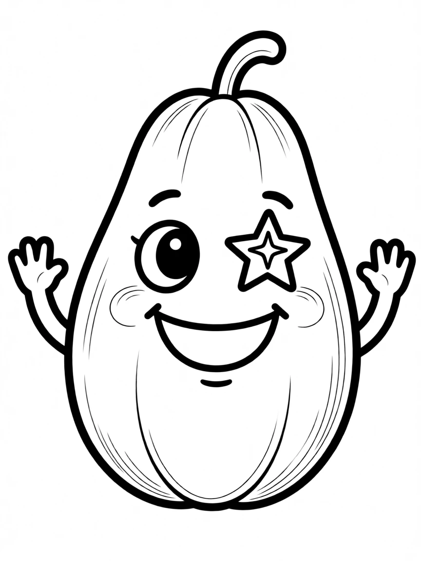 A happy papaya with a starry eye.