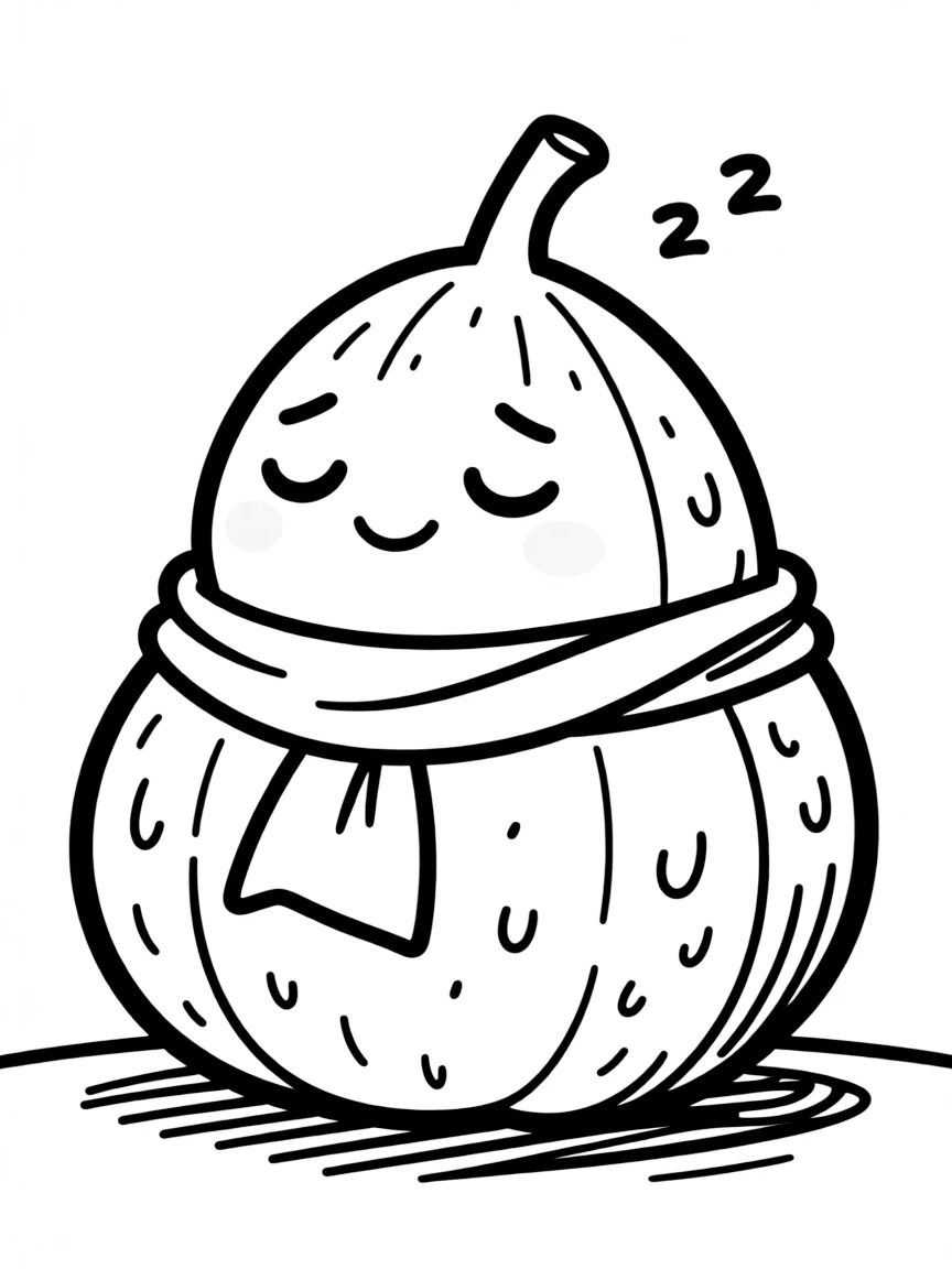 A sleepy fig with a sweet look.