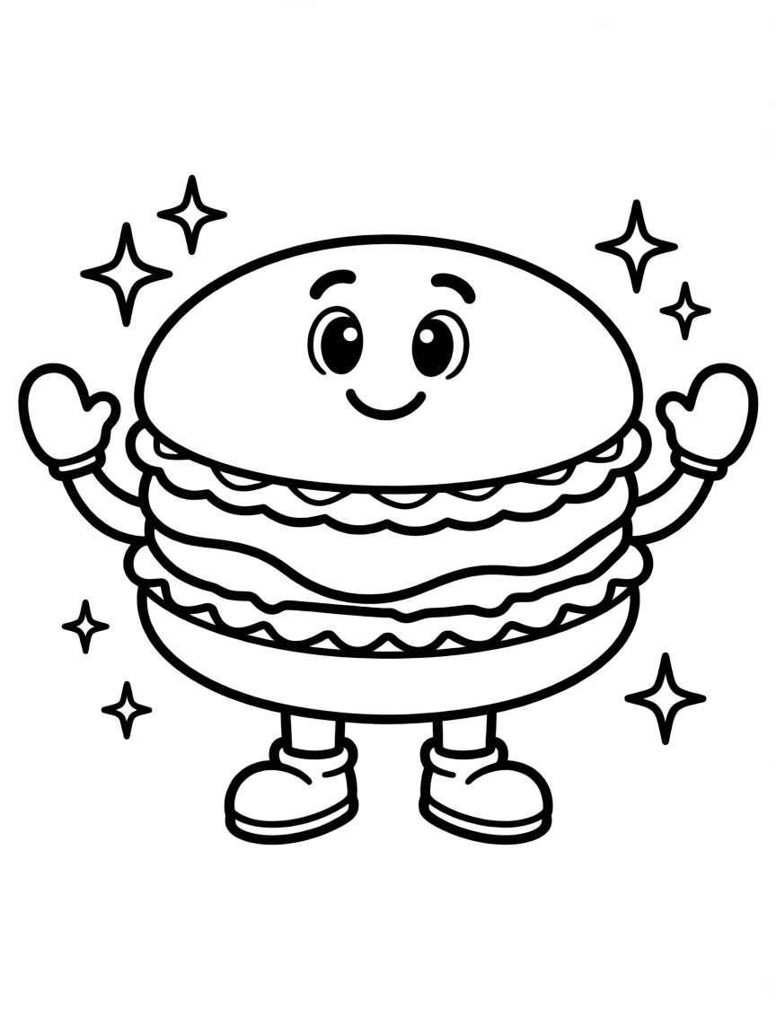 A cheerful macaron with a fancy filling.