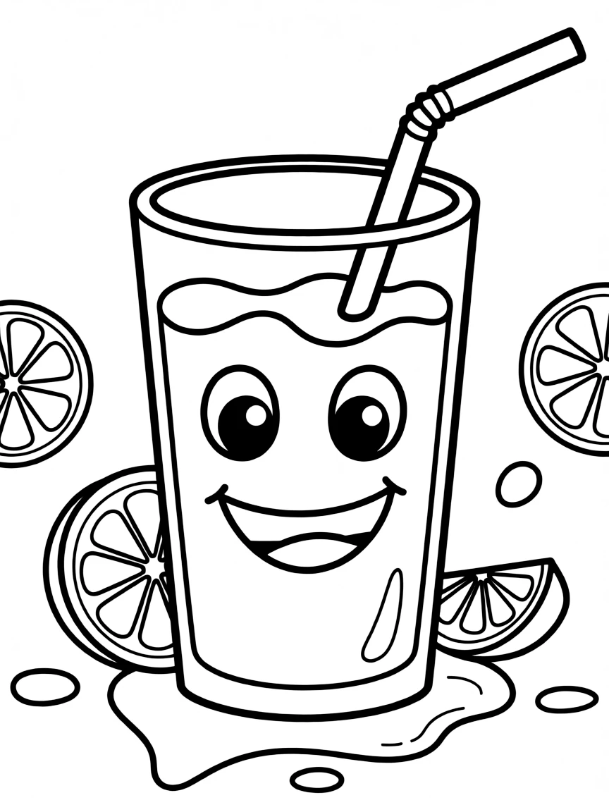 A friendly glass of orange juice with a straw.