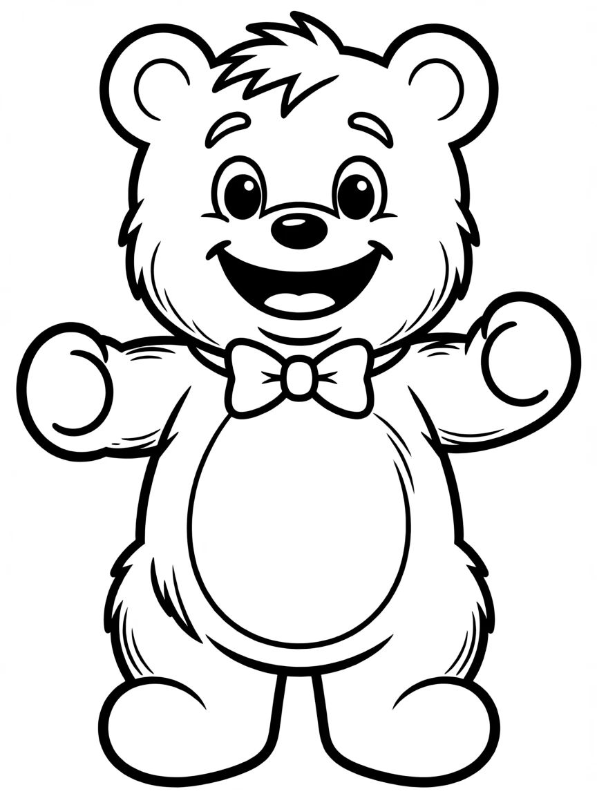 A happy gummy bear with a big smile.