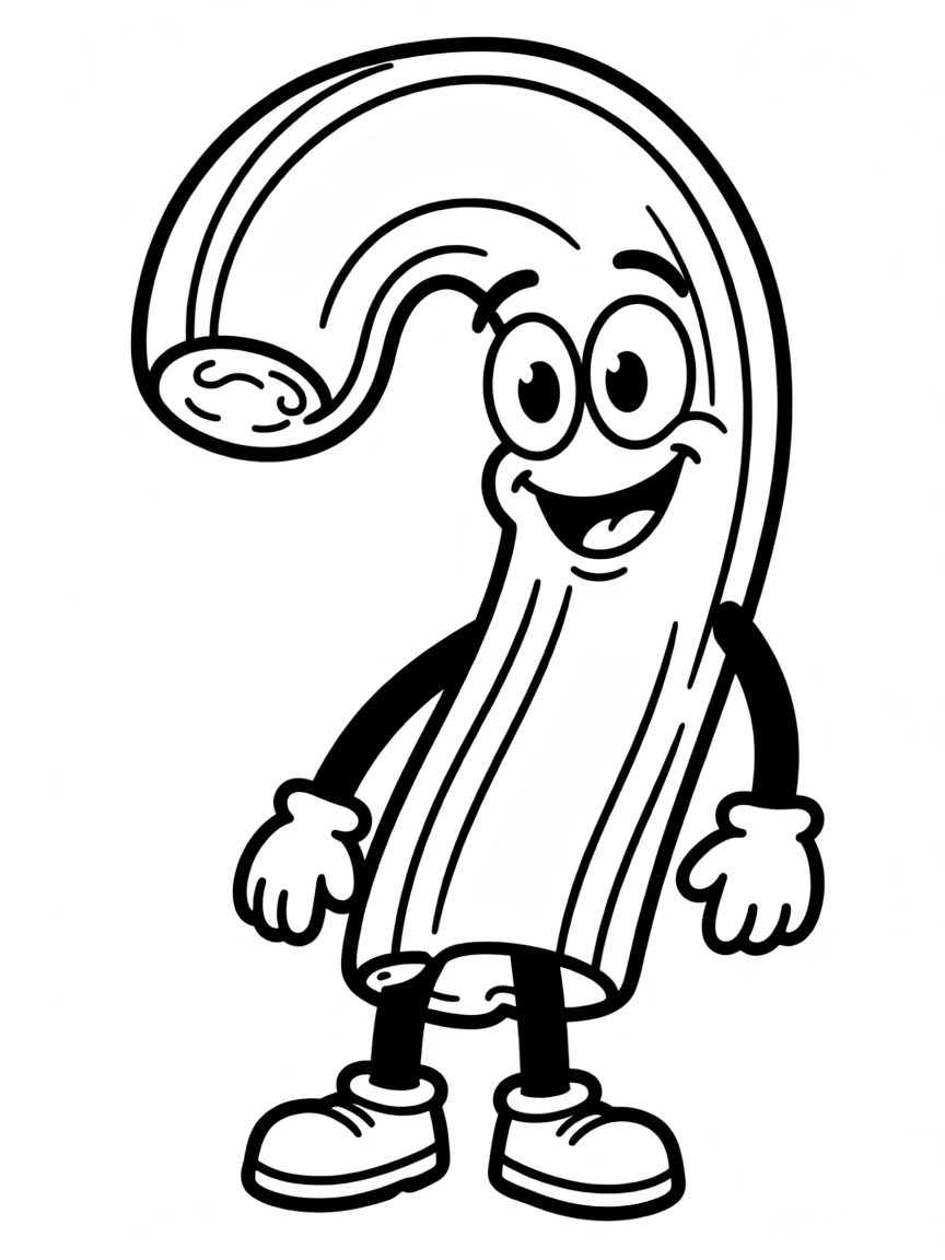 A cheerful piece of licorice with a long shape.