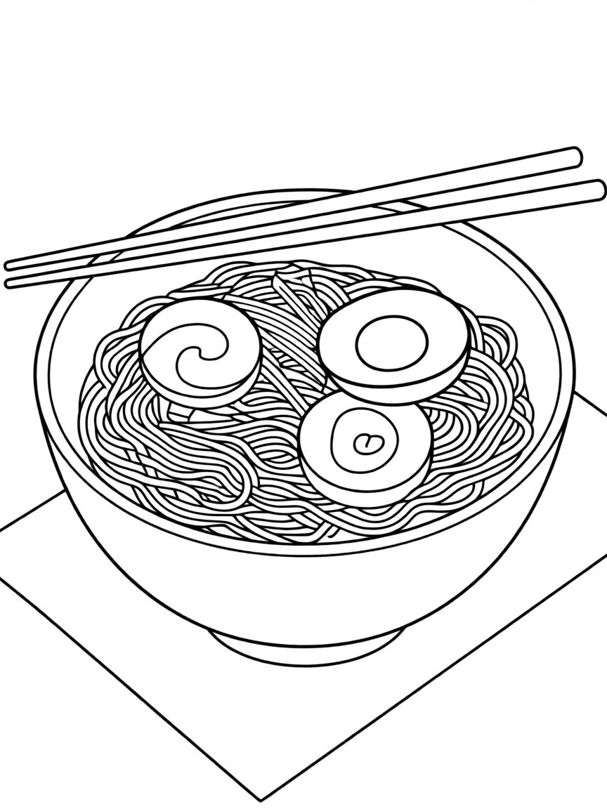 A proud bowl of ramen with noodles.
