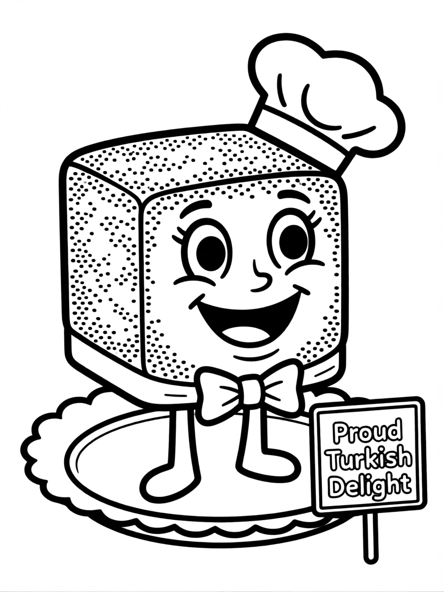 A proud Turkish delight with powdered sugar.