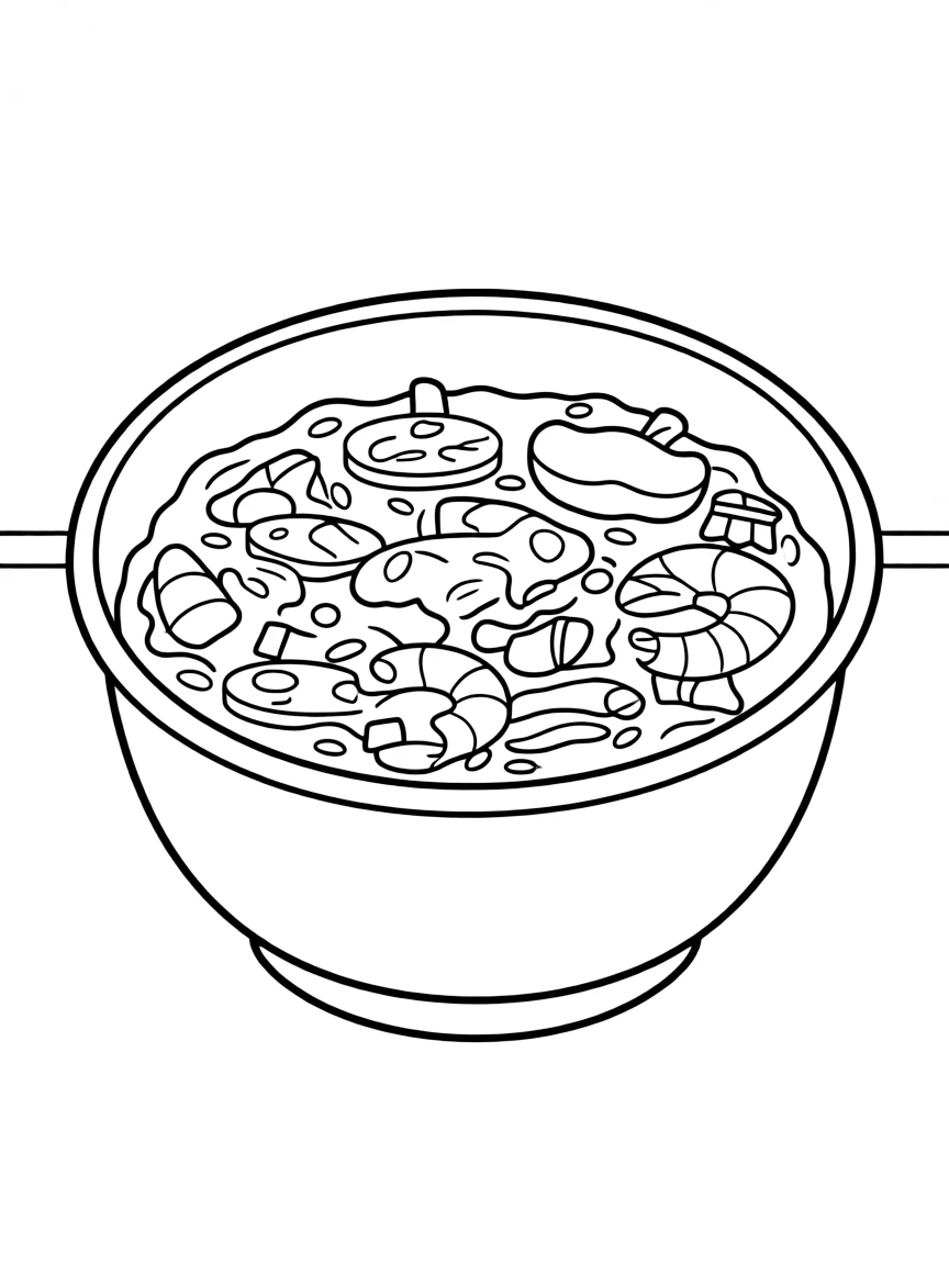 A tiny gumbo with a rich broth.