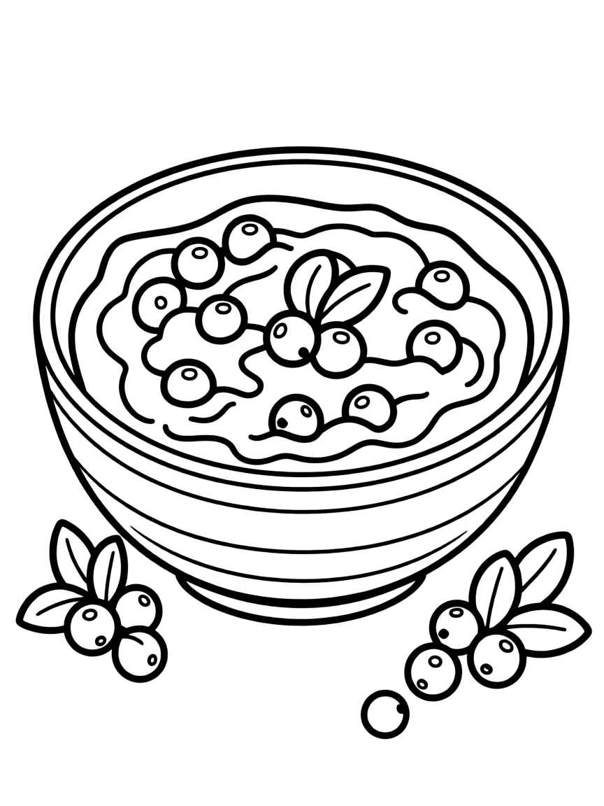 A proud cranberry sauce with whole berries.