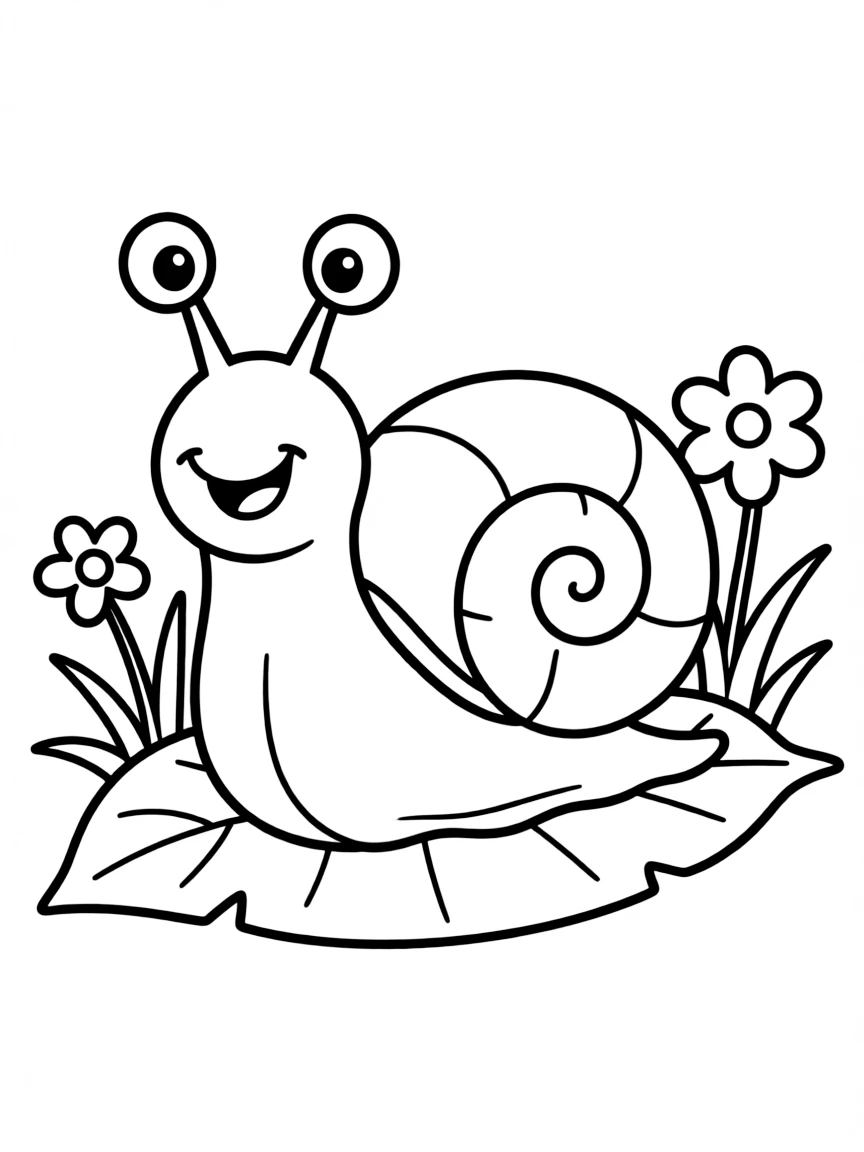 A friendly escargot with a little shell.