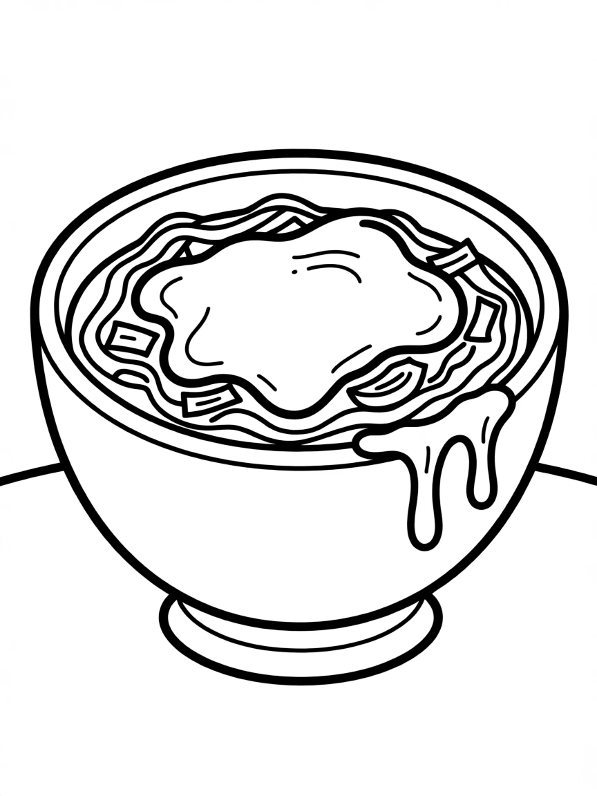 A wobbly bowl of French onion soup with melty cheese.