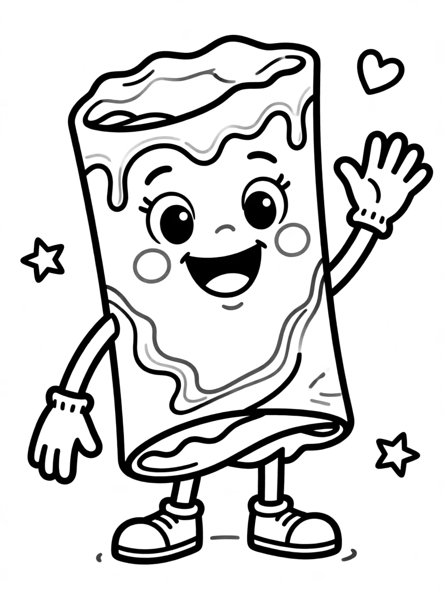 A cheerful crepe with a happy face.