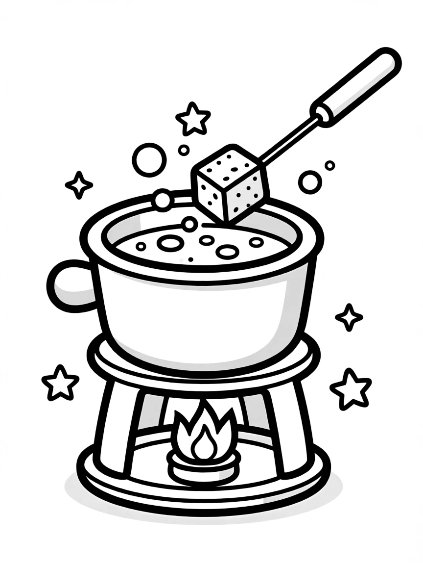A tiny fondue pot with bubbling cheese.