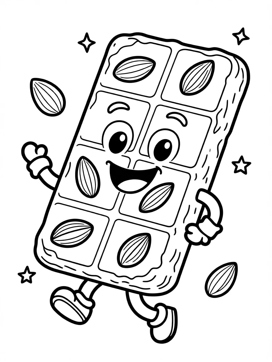 A playful nougat with nuts.