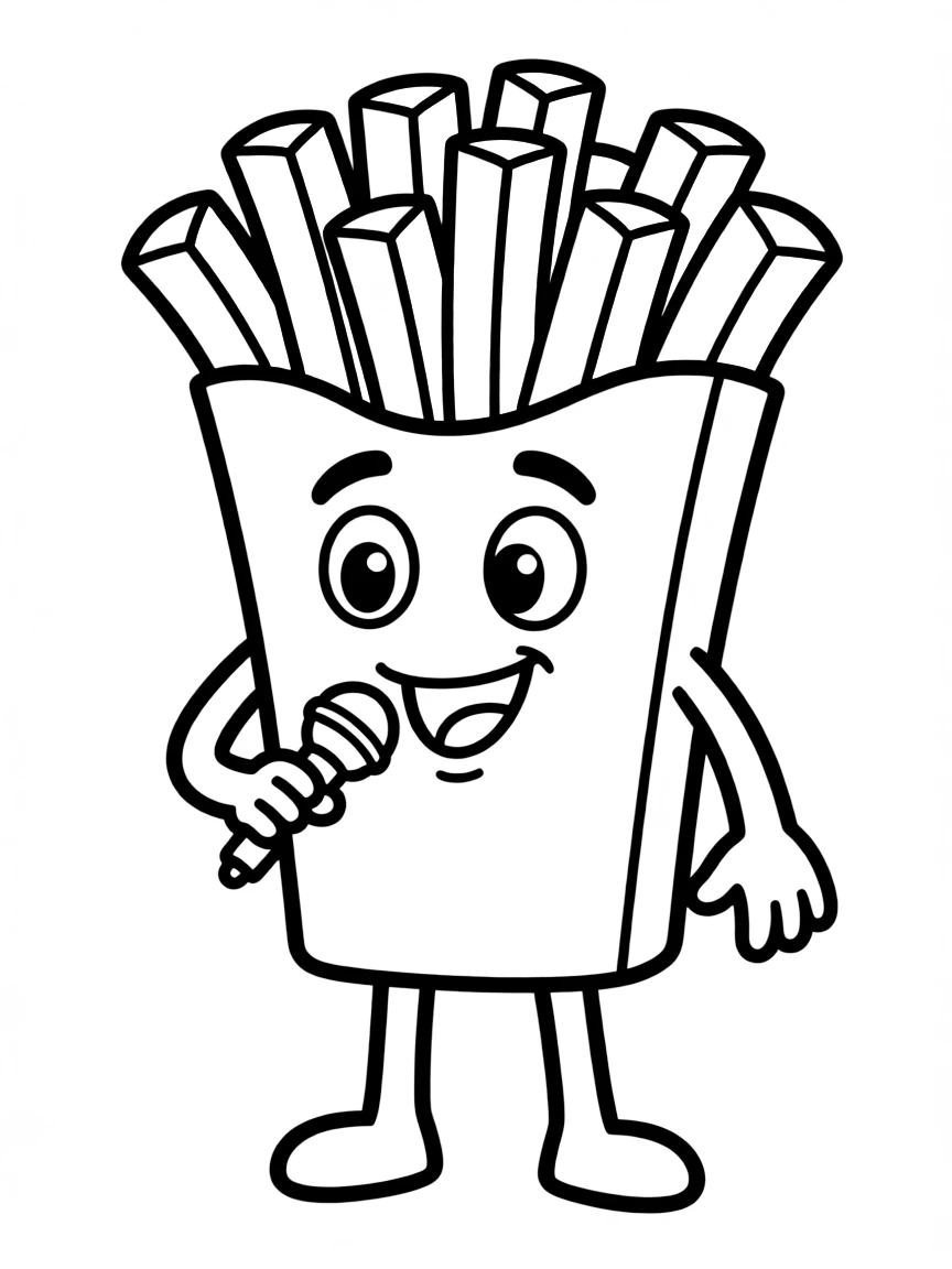 A singing frite with a little microphone.