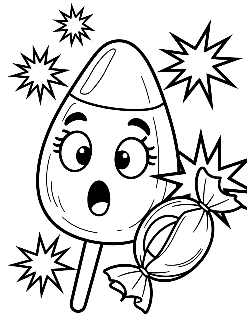 A surprised cuberdon with a burst of flavor.