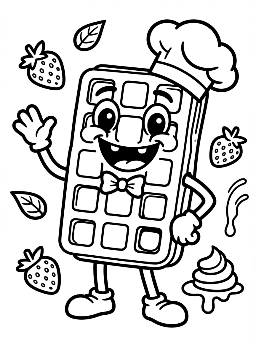 A silly gaufre with a sweet smile.