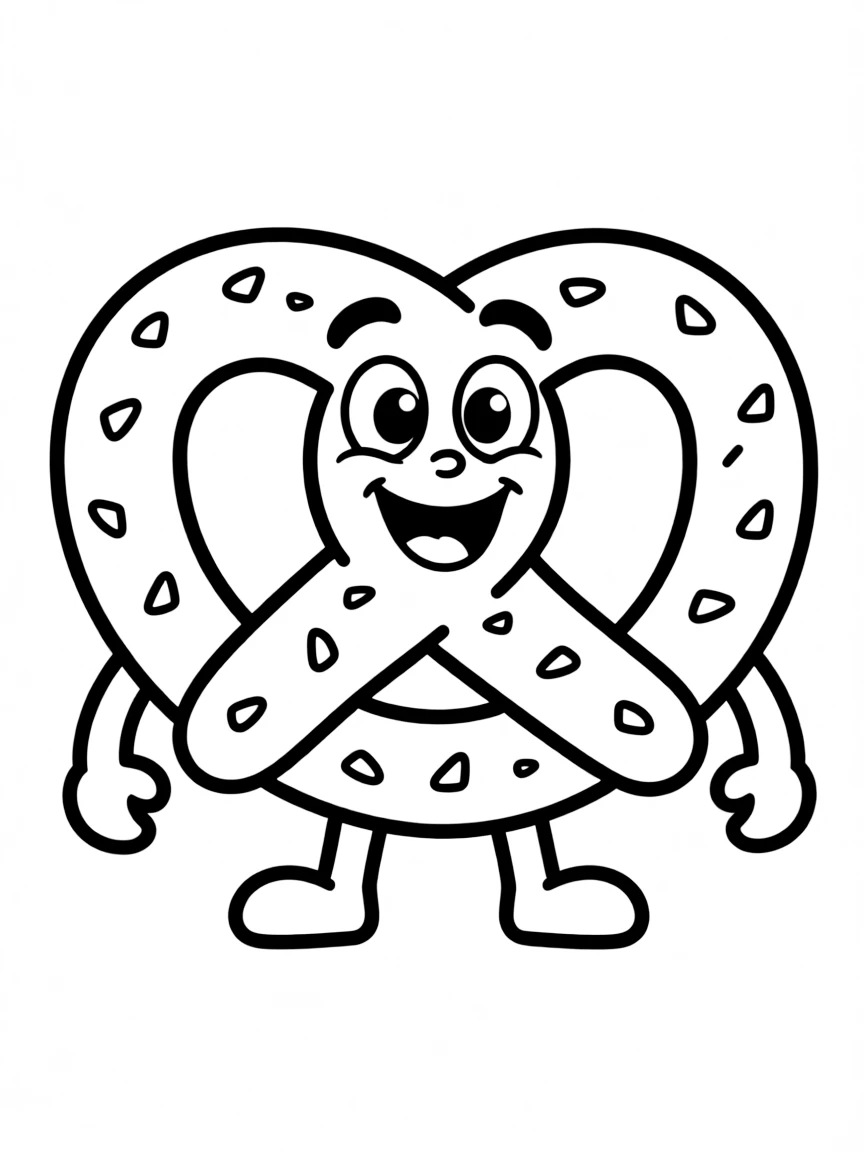 A happy pretzel with a big knot.